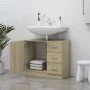 Waschbeckenschrank aus eichenfarbenem Sperrholz, 63 x 30 x 54 cm von vidaXL, Badezimmermöbel - Ref: Foro24-804187, Preis: 85,...