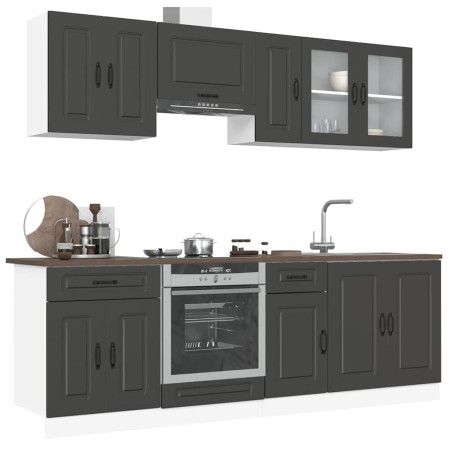 Mueble de cocina Kalmar negra 8 piezas madera contrachapada von , Küchenschränke - Ref: Foro24-3314822, Preis: 583,11 €, Raba...
