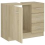 Waschbeckenschrank aus eichenfarbenem Sperrholz, 63 x 30 x 54 cm von vidaXL, Badezimmermöbel - Ref: Foro24-804187, Preis: 91,...
