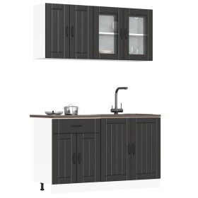 Mueble de cocina Kalmar negra 4 piezas madera contrachapada von , Küchenschränke - Ref: Foro24-3314862, Preis: 316,39 €, Raba...
