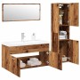 Juego de muebles de baño 4 piezas madera ingeniería envejecida de , Muebles de baño - Ref: Foro24-3328599, Precio: 344,21 €