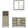 Set de muebles de baño 3 pzas madera contrachapada roble Sonoma von , Badezimmermöbel - Ref: Foro24-3301021, Preis: 269,02 €,...