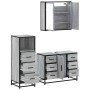 Set de muebles de baño 3 pzas madera contrachapada gris sonoma de , Muebles de baño - Ref: Foro24-3301023, Precio: 298,74 €, ...
