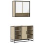 Set de muebles de baño 2 pzas madera contrachapada roble Sonoma von , Badezimmermöbel - Ref: Foro24-3300941, Preis: 154,40 €,...