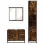 Set de muebles baño 3 pzas madera contrachapada roble ahumado von , Badezimmermöbel - Ref: Foro24-3301082, Preis: 337,61 €, R...