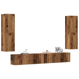 Muebles de TV de pared 4 uds madera vieja madera de ingeniería de , Muebles TV - Ref: Foro24-3328973, Precio: 232,03 €, Descu...