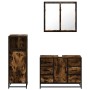 Set de muebles baño 3 pzas madera contrachapada roble ahumado by , Bathroom furniture - Ref: Foro24-3300962, Price: 268,85 €,...