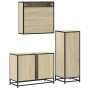 Set de muebles de baño 3 pzas madera contrachapada roble Sonoma von , Badezimmermöbel - Ref: Foro24-3301061, Preis: 224,79 €,...