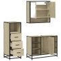Set de muebles de baño 3 pzas madera contrachapada roble Sonoma von , Badezimmermöbel - Ref: Foro24-3301061, Preis: 224,79 €,...