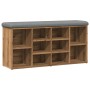 Banco zapatero madera de ingeniería roble artesanal 102x32x50cm by , Benches for halls and storage - Ref: Foro24-857626, Pric...