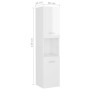 Armario de baño madera contrachapada blanco brillo 30x30x130 cm de vidaXL, Muebles de baño - Ref: Foro24-805003, Precio: 82,27 €