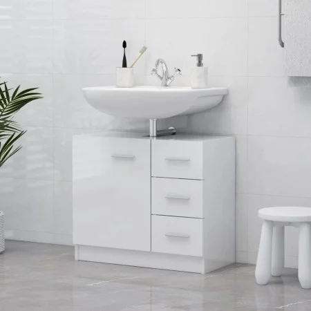 Waschbeckenschrank aus weißem Sperrholz, 63 x 30 x 54 cm von vidaXL, Badezimmermöbel - Ref: Foro24-804190, Preis: 89,60 €, Ra...