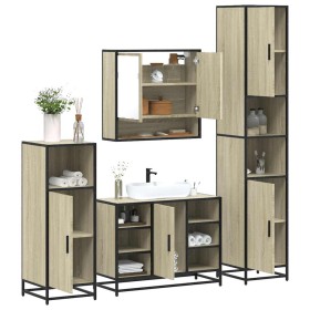 Juego de muebles de baño 4 pzas contrachapada roble sonoma de , Muebles de baño - Ref: Foro24-3301241, Precio: 397,56 €, Desc...