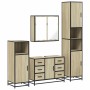 Juego de muebles de baño 4 pzas contrachapada roble sonoma de , Muebles de baño - Ref: Foro24-3301201, Precio: 455,29 €