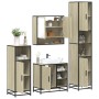Juego de muebles de baño 4 pzas contrachapada roble sonoma von , Badezimmermöbel - Ref: Foro24-3301236, Preis: 345,27 €, Raba...