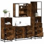 Set de muebles baño 4 pzas madera contrachapada roble ahumado von , Badezimmermöbel - Ref: Foro24-3301262, Preis: 414,00 €, R...