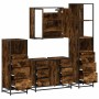 Set de muebles baño 4 pzas madera contrachapada roble ahumado von , Badezimmermöbel - Ref: Foro24-3301262, Preis: 414,00 €, R...
