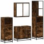 Set de muebles baño 4 pzas madera contrachapada roble ahumado de , Muebles de baño - Ref: Foro24-3301257, Precio: 337,21 €