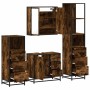 Set de muebles baño 4 pzas madera contrachapada roble ahumado de , Muebles de baño - Ref: Foro24-3301257, Precio: 337,21 €