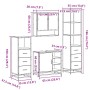 Set de muebles baño 4 pzas madera contrachapada roble ahumado de , Muebles de baño - Ref: Foro24-3301297, Precio: 319,00 €, D...