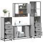 Set de muebles de baño 4 pzas madera contrachapada gris sonoma de , Muebles de baño - Ref: Foro24-3301283, Precio: 361,67 €, ...