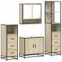 Juego de muebles de baño 4 pzas contrachapada roble sonoma von , Badezimmermöbel - Ref: Foro24-3301276, Preis: 321,21 €, Raba...