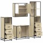 Juego de muebles de baño 4 pzas contrachapada roble sonoma von , Badezimmermöbel - Ref: Foro24-3301276, Preis: 321,21 €, Raba...