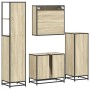 Juego de muebles de baño 4 pzas contrachapada roble sonoma von , Badezimmermöbel - Ref: Foro24-3301276, Preis: 321,21 €, Raba...
