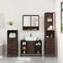 Set de muebles baño 4 pzas madera contrachapada roble marrón