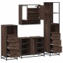 Set de muebles baño 4 pzas madera contrachapada roble marrón by , Bathroom furniture - Ref: Foro24-3301304, Price: 349,59 €, ...