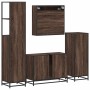 Set de muebles baño 4 pzas madera contrachapada roble marrón by , Bathroom furniture - Ref: Foro24-3301304, Price: 349,59 €, ...