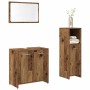 Juego de muebles de baño 3 piezas madera ingeniería envejecida by , Bathroom furniture - Ref: Foro24-3328559, Price: 117,99 €...
