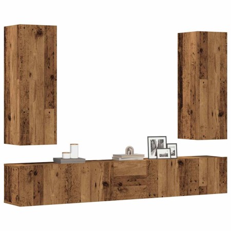 Muebles de TV de pared 5 uds madera vieja madera de ingeniería von , TV-Möbel - Ref: Foro24-3328959, Preis: 195,84 €, Rabatt: %