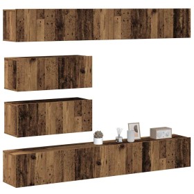 Conjunto de mueble de TV 6 piezas montado la pared madera vieja de , Muebles TV - Ref: Foro24-3329149, Precio: 297,79 €, Desc...