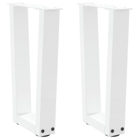 Patas para mesa de comedor en forma de V 2 uds blanco acero by , Table legs - Ref: Foro24-4012621, Price: 54,79 €, Discount: %