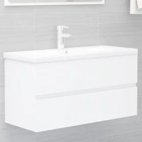 White engineered wood washbasin cabinet 90x38.5x45 cm by vidaXL, Bathroom furniture - Ref: Foro24-804755, Price: 53,55 €, Dis...