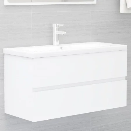 White engineered wood washbasin cabinet 90x38.5x45 cm by vidaXL, Bathroom furniture - Ref: Foro24-804755, Price: 53,55 €, Dis...