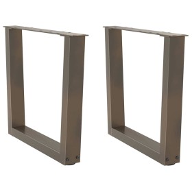 Patas para mesa de comedor forma de V 2 uds acero natural acero by , Table legs - Ref: Foro24-4012635, Price: 71,74 €, Discou...