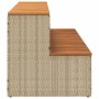 Escalón bañera hidromasaje beige 100x50x50,5 cm ratán sintético