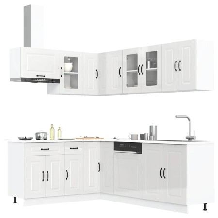Mueble cocina Kalmar blanco brillo 11 pzas madera contrachapada de , Armarios de cocina - Ref: Foro24-3314883, Precio: 828,33...