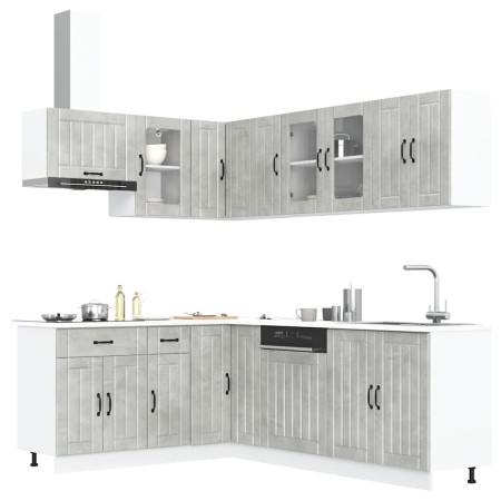 Mueble cocina Lucca gris hormigón 11 pzas madera contrachapada von , Küchenschränke - Ref: Foro24-3314895, Preis: 687,50 €, R...