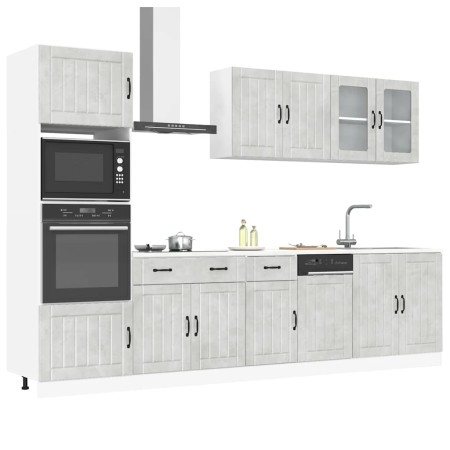 Mueble cocina Kalmar gris hormigón 7 pzas madera contrachapada von , Küchenschränke - Ref: Foro24-3314745, Preis: 623,05 €, R...