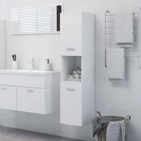 Armario de baño madera contrachapada blanco 30x30x130 cm de vidaXL, Muebles de baño - Ref: Foro24-804997, Precio: 60,20 €, De...