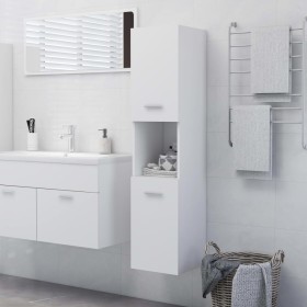 Armario de baño madera contrachapada blanco 30x30x130 cm de vidaXL, Muebles de baño - Ref: Foro24-804997, Precio: 62,16 €, De...