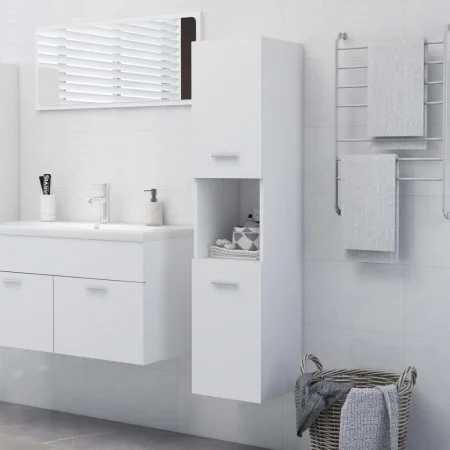Badezimmerschrank Sperrholz weiß 30x30x130 cm von vidaXL, Badezimmermöbel - Ref: Foro24-804997, Preis: 60,31 €, Rabatt: %