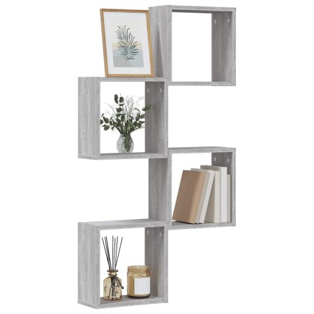 Estantes cubo de pared 4 unidades gris sonoma 30x15x30 cm de , Estantes y estanterías - Ref: Foro24-815883, Precio: 37,64 €