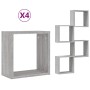 Estantes cubo de pared 4 unidades gris sonoma 30x15x30 cm de , Estantes y estanterías - Ref: Foro24-815883, Precio: 37,64 €