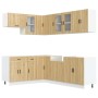 Mueble cocina Porto roble sonoma 11 pzas madera contrachapada von , Küchenschränke - Ref: Foro24-3314904, Preis: 686,57 €, Ra...