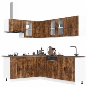 Mueble cocina Porto roble ahumado 11 pzas madera contrachapada de , Armarios de cocina - Ref: Foro24-3314906, Precio: 706,18 ...