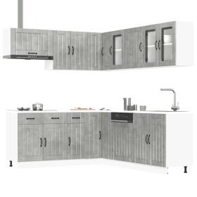 Mueble cocina Lucca gris hormigón 11 pzas madera contrachapada de , Armarios de cocina - Ref: Foro24-3314925, Precio: 720,36 ...